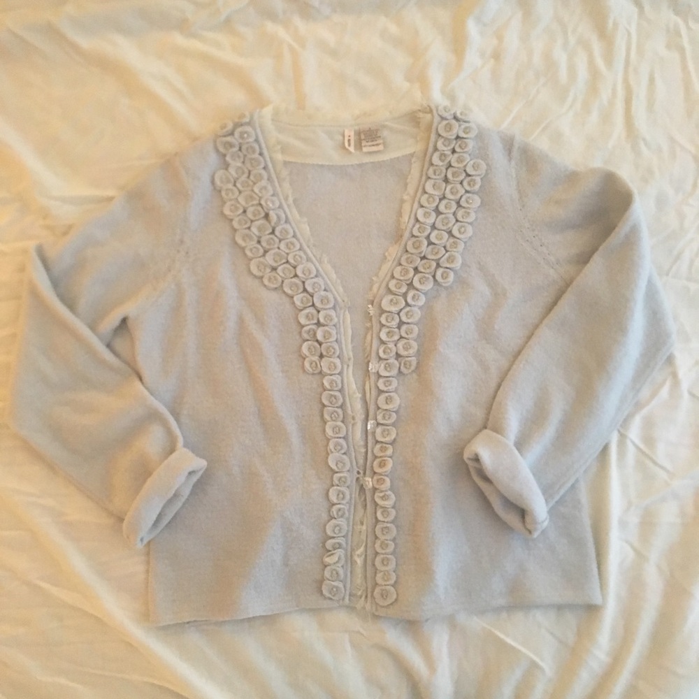 Moth Cardigan (L) Light Blue
